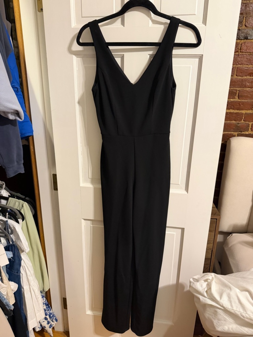 Black Sleeveless V-Neck Jumpsuit